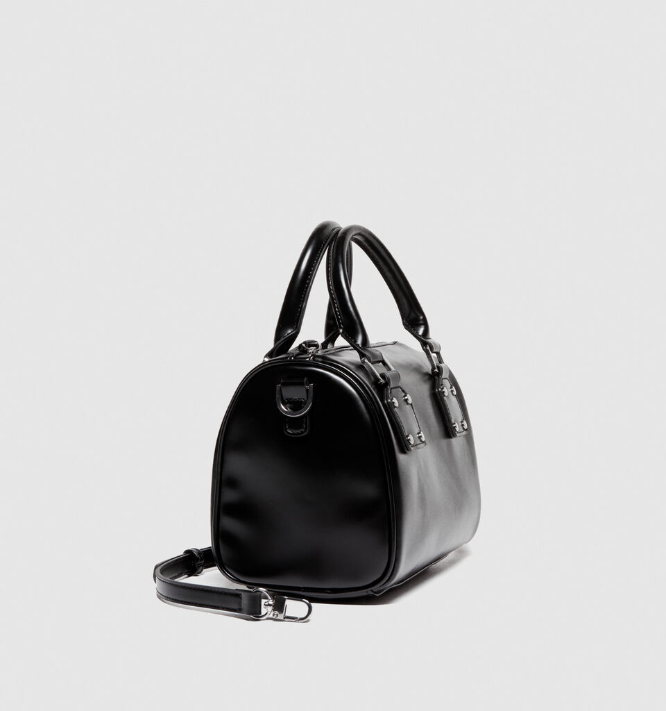 Mini vanity-style handbag with shoulder strap - null - Black | Sisley image number 6